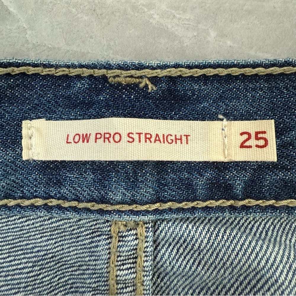Levi's Blue Ripped Straight Leg Jeans - Picture 13 of 16